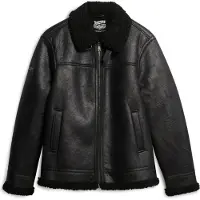 Superdry for man. M5012141A Faux Shearling Aviator Jacket black (XL), Casual, Polyester