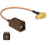 DeLOCK 89684, 0,2 m, RG-316, FAKRA F, SMA, Musta, Ruskea, Kulta, Keltainen