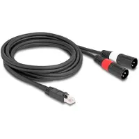 DeLOCK 88173, RJ-45, Uros, 2 x XLR (3-pin), Uros, 2 m, Musta