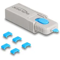 DeLOCK – USB Type-C Port Blocker Set for USB Type-C female ports 5 pieces + lock tool (20926)