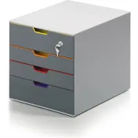 Durable VARICOLOR, 4 laatikko(a), Harmaa, Muovi, A4, Yksivärinen, Multi (760627)