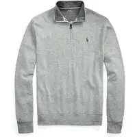 Ralph Lauren Luxury Jersey Quarter-Zip Pullover - Grey - S