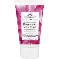 Heritage Store Rosewater Jelly Facial Mask - Kosteuttava hoito kuivalle sekaiholle Geelikasvonaamio, joka lukitsee kosteuden hyaluronihapolla ja ruus