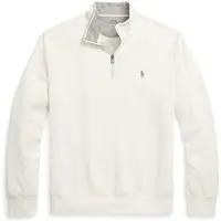 Ralph Lauren Luxury Jersey Quarter-Zip Pullover - White - XS