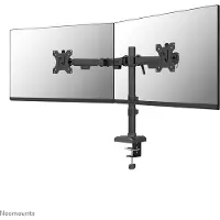 NeoMounts nero double flat screen desk mount (phone holder+quick-fix clamp/grommet) 2 screens black