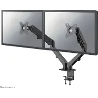 NeoMounts 17-27" x2 Gas Spring Double Flat Screen Desk Mount, näyttövarsi pöydälle kahdelle näytölle, musta