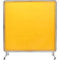Vevor -hitsausverho kehyksellä, 6' x 6' hitsausverho, liekinkestävä vinyylihitsaussuoja 4 kääntyvällä pyörällä (2 lukittavaa), siirrettävä ja ammattimainen työpaja-/teollisuuskäyttöön, keltainen