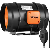 Vevor -kanavatuuletin, 203,2 mm, 506,2 CFM, säädettävällä nopeudensäätimellä, hiljainen AC-moottori, tuuletus- ja poistoilmapuhallin jäähdytyksen tehostamiseen, kasvatustelttoihin, vesiviljelyyn