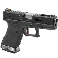 WE G-force 19 Bk Silver Barrel Metal Version Gbb Airsoft-pistooli