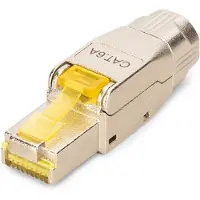 Digitus DN-93638, RJ-45, Hopea, Keltainen, Uros, Suora, Cat6a, Nikkeli/Kulta
