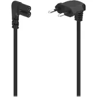 Hama Power Cable Angled Euro Plug Black 3.0m