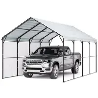Vevor raskaaseen käyttöön tarkoitettu metallinen autokatos, 12' x 20' ulkokatos galvanoidulla teräsrungolla ja katolla, autoteltta autotallissa irrotettavilla sivuseinillä, monikäyttöinen autokatos pa