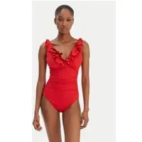 Ralph Lauren Lrl Beach Club Ruffle Surplice Uw S - Red - 36