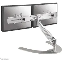 NeoMounts 10-24" x2 Monitor Desk Mount, pöytäjalusta kahdelle näytölle, hopea