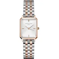 Rosefield The Octagon XS White Sunray Steel Duotone Silver Rose gold OWRSR-O64