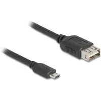 DeLOCK 81518, 1 m, Micro-USB B, USB A, USB 2.0, 0,48 Gbit/s, Musta
