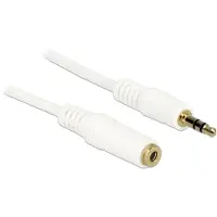 DeLOCK 3.5mm M-F, 0.5m, 3.5mm, Uros, 3.5mm, Naaras, 0,5 m, Valkoinen (83763)