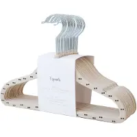 3 Sprouts Velvet Hangers (15 Pieces), Double Dot Beige - Beige - ONE SIZE