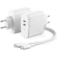 Alogic Rapid Power 2-Port 45+18W verkkovirtalaturi + 2m USB-C kaapeli
