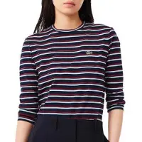 Lacoste Basic Striped Long Sleeve T-Shirt - Navy - 34