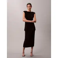 Calvin Klein Plisse Midi Skirt - Black - S