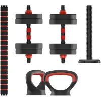 Ksix Käsipaino+levytanko+kahvakuula-setti 10kg