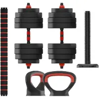 Ksix Käsipaino+levytanko+kahvakuula-setti 40kg