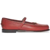 Sebago for woman. 76113JW Leather Ballerinas Pop red (39), Flat, Buckle, Casual, Classic