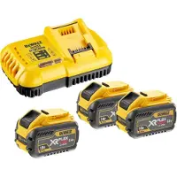 DeWalt -akku- ja laturisarja Flexvolt (DCB118X3-QW), (DCB547) 3 x 9 Ah, 54 V ja laturi (DCB118)