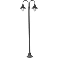 LINDBY Madea ulkovalaisin, harmaa, 2-valo, 212 cm, E27, IP44 , himmennettävä, Musta, Alumiini, Moderni