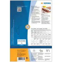 Herma 10775, Valkoinen, Itse kiinnittyvä tulostintarra, Stanssausmerkintä, Paperi, Laser, Kiinteä