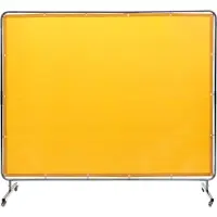 Vevor -hitsausverho kehyksellä, 6' x 8' hitsausverho, liekinkestävä vinyylihitsaussuoja 4 kääntyvällä pyörällä (2 lukittavaa), siirrettävä ja ammattimainen työpaja-/teollisuuskäyttöön, keltainen