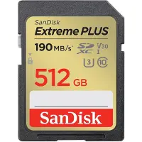 SanDisk – Extreme PLUS 512GB SDXC 190MB/s UHS-I (SDSDXWV-512G-GNCIN)