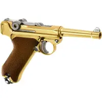 WE Airsoft WE P08 4" Luger GBB 6mm Full Metal - Gold