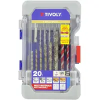 Tivoly Monimateriaali porasarjasetti - - 20 kpl - HSS - betoni - laatoitus - timantti