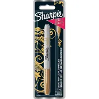 Sharpie 1986003, Ohut pää, Kulta, Kulta, Harmaa, Hienojakoinen, Keraaminen, Kangas, Lasi, Nahka, Metalli, Paperi, Kivi, Puu, Kupla