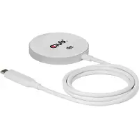 Club 3D – CLUB3D CAC-3026 Qi2 25W langaton laturi, valkoinen Qi 2.2 MagSafe -yhteensopiva magneettinen alusta, Sisätila, USB, Langaton lataaminen, 1 m, Valkoine