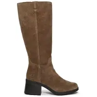 Timberland for woman. TB0A43M8EIV1 Bellevaux high boots in brown leather (37.5 W), Flat, Zip, Casual