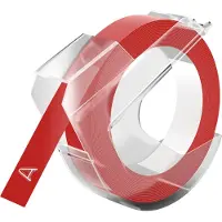Dymo 520102, Punainen, Suorakulmio, Irroitettava, Valkoinen punaisella, Universaali, Muovi