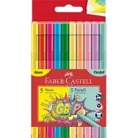 Faber-Castell 155312, Hienojakoinen, 10 väriä, Monivärinen, Monivärinen, Kolmio, Lapset