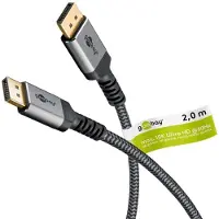 Goobay DisplayPort Plus 2.0/2.1 - Näyttökaapeli - 2m - Harmaa
