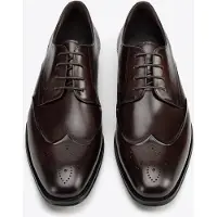 WITTCHEN Miesten Brogues valmistettu aidosta nahasta, tummanruskea, tummanruskea, aito nahka
