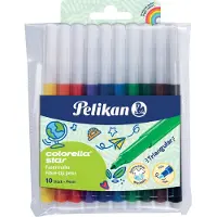 Pelikan 985663, Hienojakoinen, 10 väriä, Musta, Sininen, Ruskea, Vihreä, Vaaleansininen, Vaaleanvihreä, Oranssi, Punainen, Violetti,..., 1 mm, Monivär