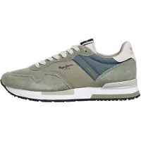Pepe Jeans for man. PMS400037 Shoes Hailon Basic green (46), Fabric, Flat, Laces, Casual