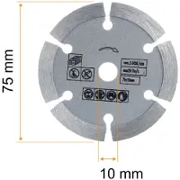 Hobby Hall Timanttiterä 75 mm – Yleiskäyttöinen leikkaus, Laserhitsattu, Reikä 10 mm