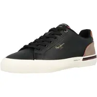 Pepe Jeans for man. PMS300011 Trainers Kenton Campus black (43), Flat, Laces, Casual