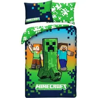 Halantex lasten mikrokuituvuodevaatesetti Minecraft MNC-880BL, 140x200, 2 osaa