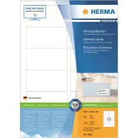 Herma 4666, Valkoinen, Paperi, Laser/Inkjet, Matta, Kiinteä, Pyöristetty suorakulmio