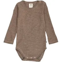 Müsli Woolly Rib L/S Body - Brown - 86
