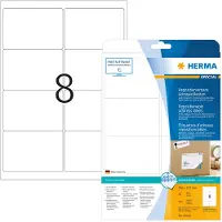 Herma 10018, Valkoinen, Paperi, Laser/Inkjet, Matta, Irroitettava, Pyöristetty suorakulmio